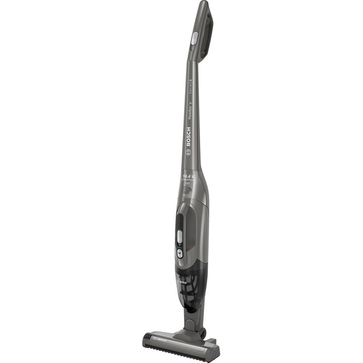 Aspirador de pó vertical e vassoura elétrica Bosch Série 2 BBHF214G 2 em 1, aspirador de pó seco sem fio, cinza