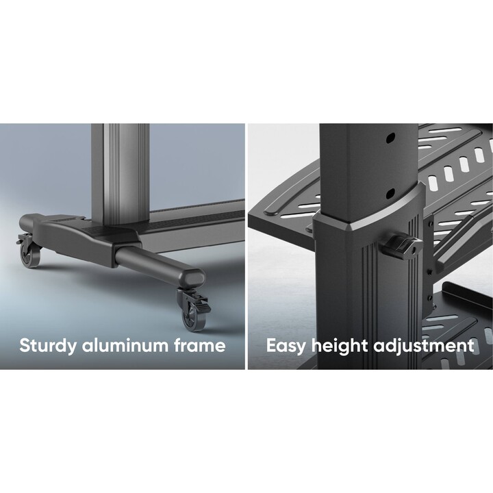 Onkron TS2771-B Mobile TV Stand Accessory/40-80"/Black