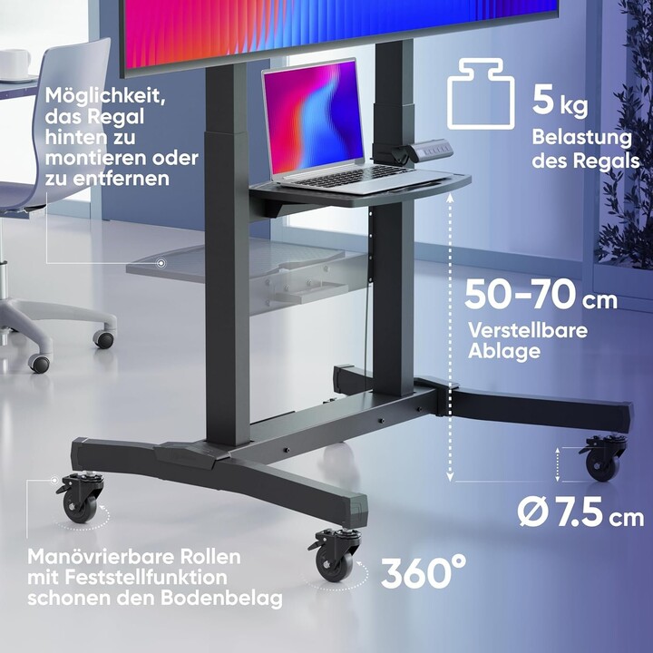 Motor für TV-Zubehör. Mobiler Ständer/50-100" Schwarz TS1991E-B Onkron