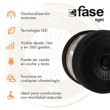 FASE LIGHT Geolocation Beacon / V16 Approved / Flash Light / Visibility +1 km / IP54 / Free Glasses / 116053.03