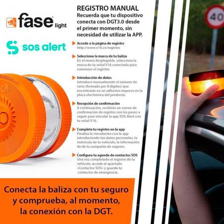 FASE LIGHT Geolocation Beacon / V16 Approved / Flash Light / Visibility +1 km / IP54 / Free Glasses / 116053.03