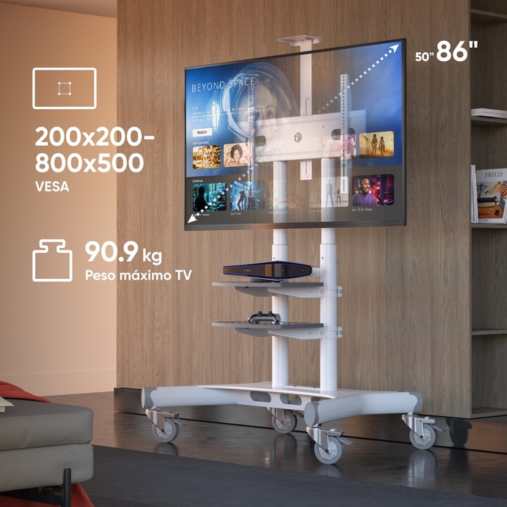 Mobiler TV-Ständer, Zubehör/50-86"/Weiß Onkron TS1881-W