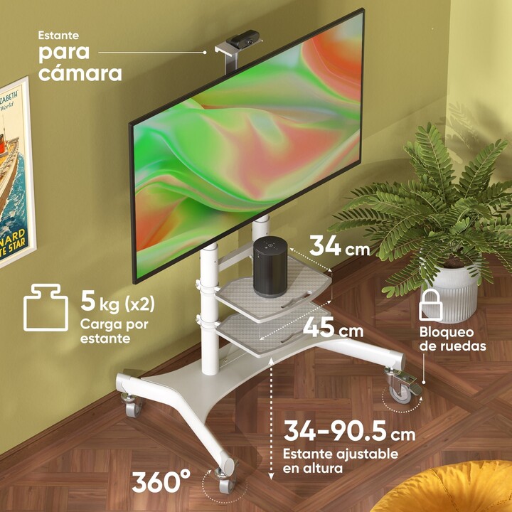 Mobiler TV-Ständer, Zubehör/50-86"/Weiß Onkron TS1881-W