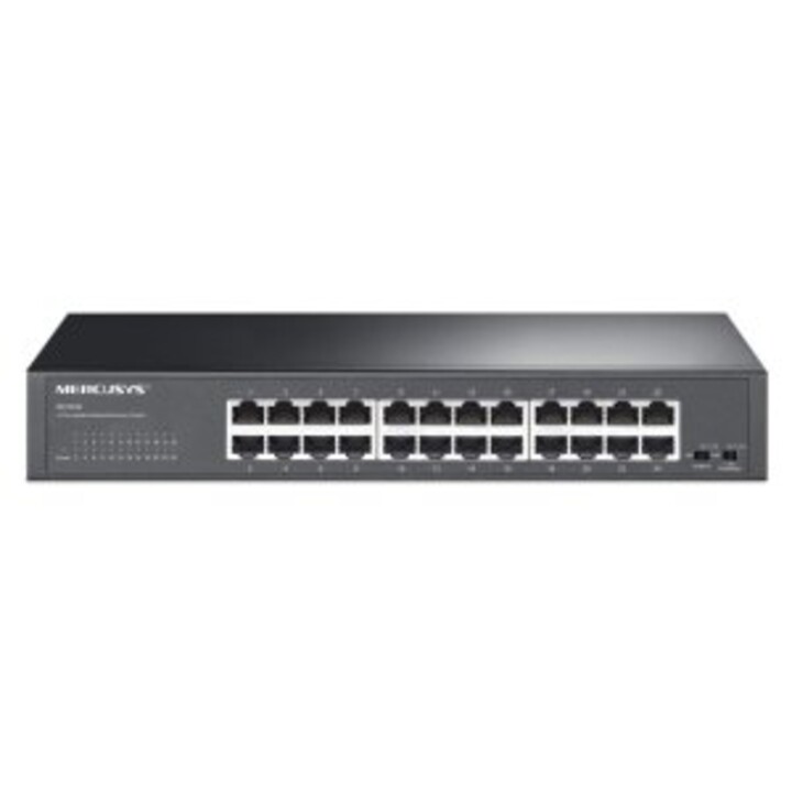 Switch no gestionable mercusys ms124gs 24p 24xrj45 1gbps carcasa metalica enrackable