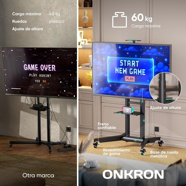 Accesorio de soporte móvil para TV Onkron TS1571-B/32-75"/Negro
