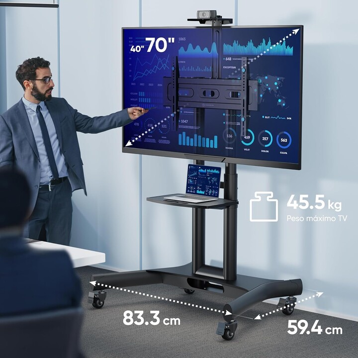 Support TV mobile (40-70"), noir, TS1551-B Onkron
