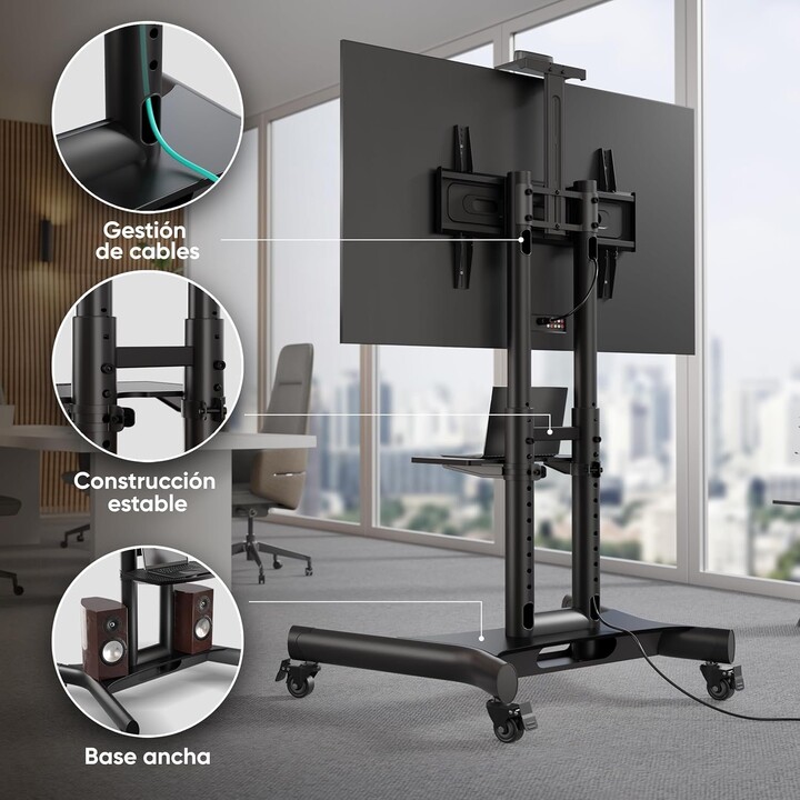Support TV mobile (40-70"), noir, TS1551-B Onkron