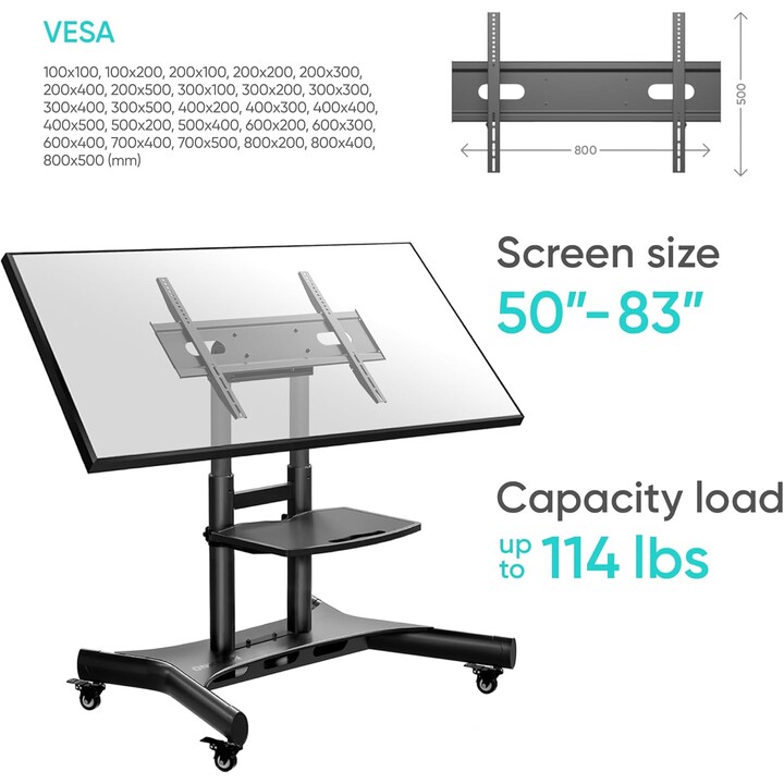 Accesorio de soporte móvil para TV/50-83"/Negro TS1380-B Onkron
