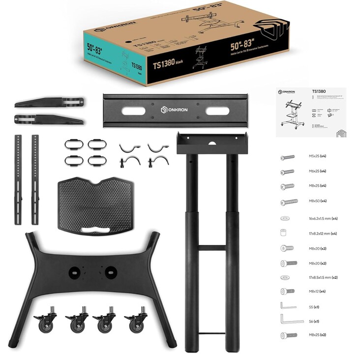 Accesorio de soporte móvil para TV/50-83"/Negro TS1380-B Onkron