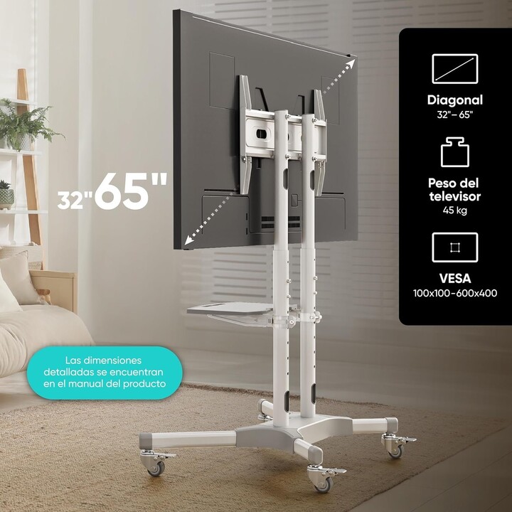 Mobile TV Stand Accessory/32-65"/White Onkron TS1351-W