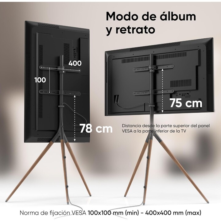 Onkron Suporte de Chão para TV TS1220-B /32-65"/Preto