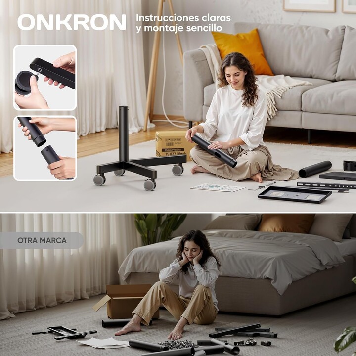 Support TV réglable Onkron (26-65"), noir, TS1137-B