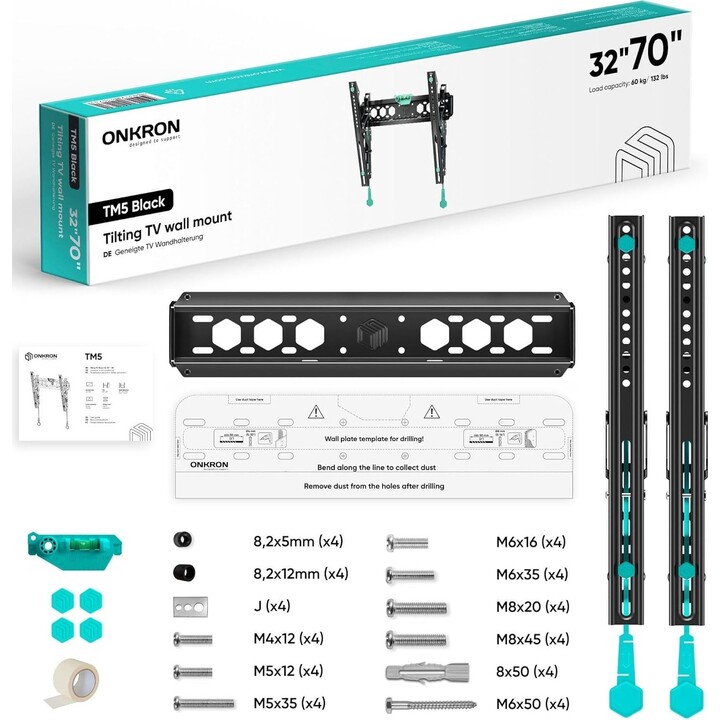 Onkron TM5-B TV Wall Mount Accessory /32-70"/Black