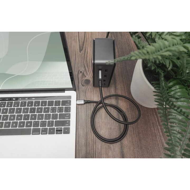 Digitus Cable de conexión USB 4, Tipo C a Tipo C, carcasa de aluminio Nylon Braid 8K/30 Hz, 1 m