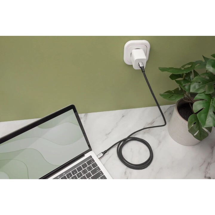 Digitus Cable de conexión USB 4, Tipo C a Tipo C, carcasa de aluminio Nylon Braid 8K/30 Hz, 1 m