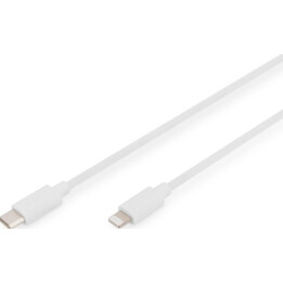 Digitus Cable de carga de datos USB, Lightning - USB-C M/M, 1.0m, PVC, MFI, blanco, 20V/3A 60W