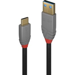 LINDY 36910 cable USB 3.2 Gen 2 USB-C a USB-A 0,5 m negro/gris