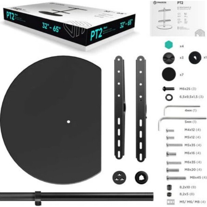 Supporto da scrivania per TV Onkron Pt2-B/32-65" Nero