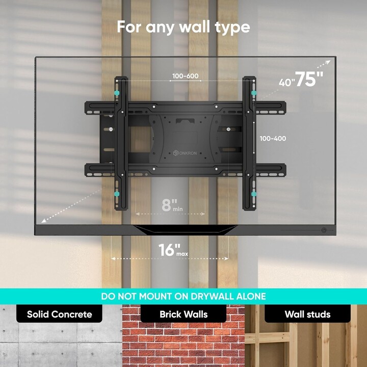 Soporte de pared para TV Onkron M7L-B/40-75"/Negro