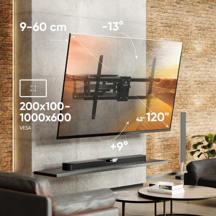 Supporto da parete per TV Onkron M10-B/42-120"/Nero