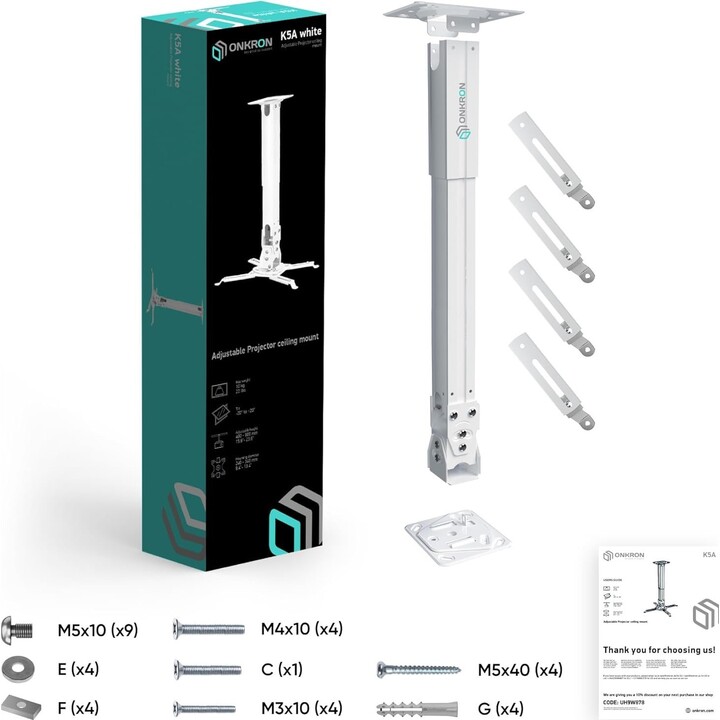 Onkron K5A-W Projektorhalterung/Weiß