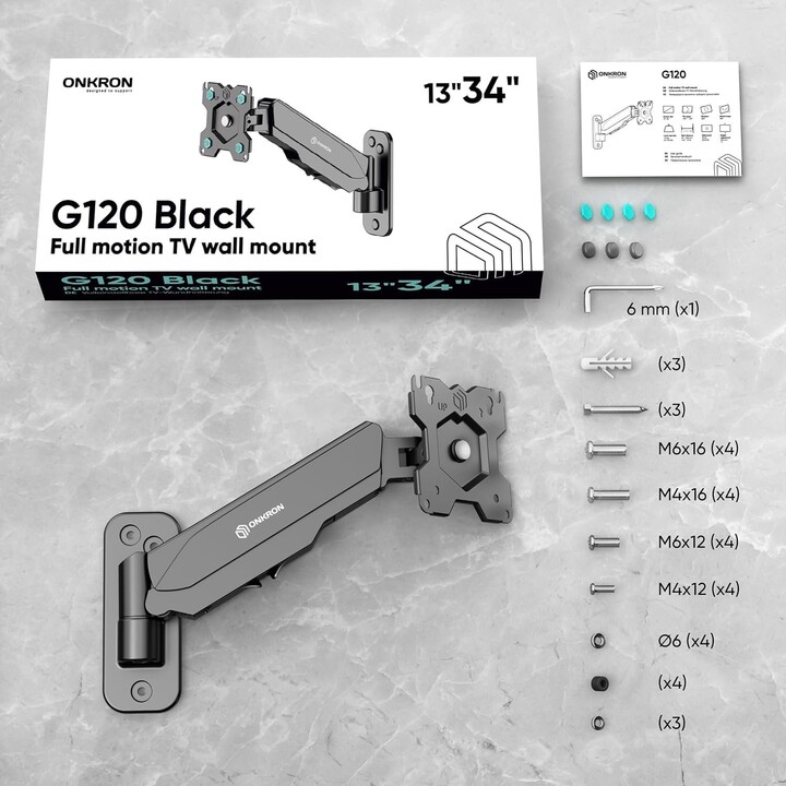 Onkron G120-B TV Wall Mount Accessory /13-34"/Black