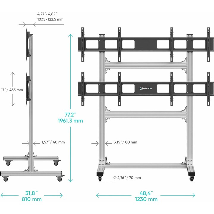 Suporte Móvel TV/Video Piso Fspro2L22-S Onkron