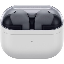 Samsung Galaxy Buds3 FE, Galaxy AI, fones de ouvido sem fio, cancelamento de ruído, Bluetooth, áudio 360, cinza