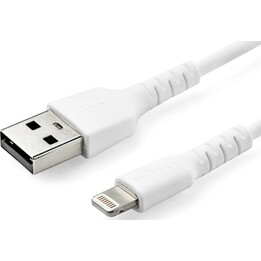 StarTech.com 1m strapazierfähiges weißes USB-A auf Lightning-Kabel - Hochbelastbare, robuste Aramidfaser - USB Typ-A auf Lightni