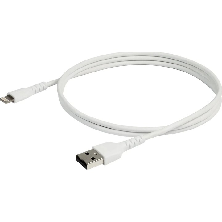 Startech Cable Resistente USB-A a Lightning de 1 m, Blanco