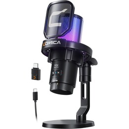 COMICA EJoy Uni Pro(D) Mikrofon Inalámbrico de Condensador Cardioide RGB Negro