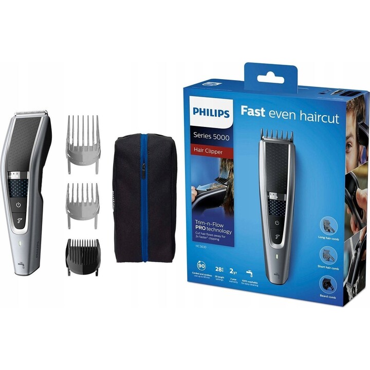 Philips HC5630/15 Series 5000 Tondeuse cheveux et barbe sans fil noir gris