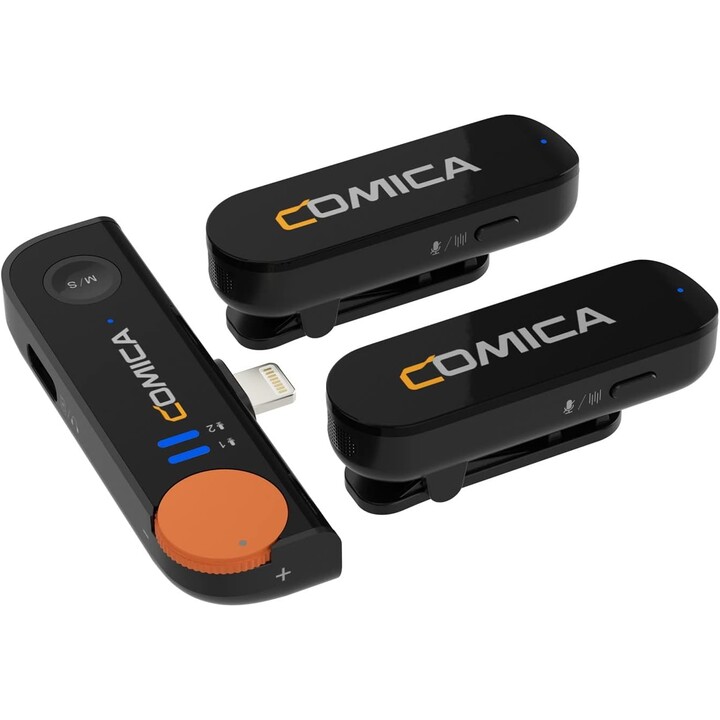 COMICA Vimo S-MI Micrófono Lavalier Inalámbrico con Cancelación de Sonido (Lightning) Negro