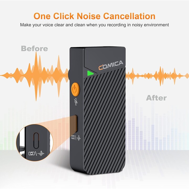 COMICA Vimo C2 Wireless 2-Channel Lavalier Microphone with Sound Control and Cancellation