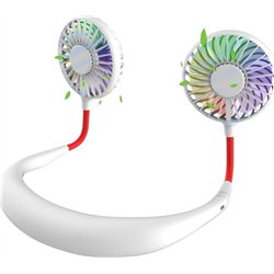 Ventilateur de cou avec aromathérapie et lumières Blanc