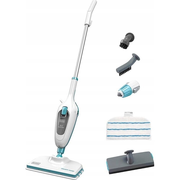 5-in-1-Dampfmopp-Staubsauger Black & Decker FSMH13E5 Blau Weiß