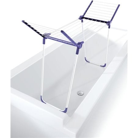 Leifheit Pegasus 120 Solid Bath Branco Azul Secador de roupas compacto