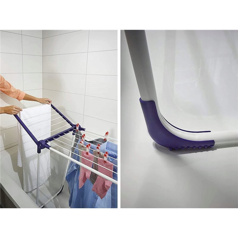 Leifheit Pegasus 120 Solid Bath White Blue Compact Clothes Dryer