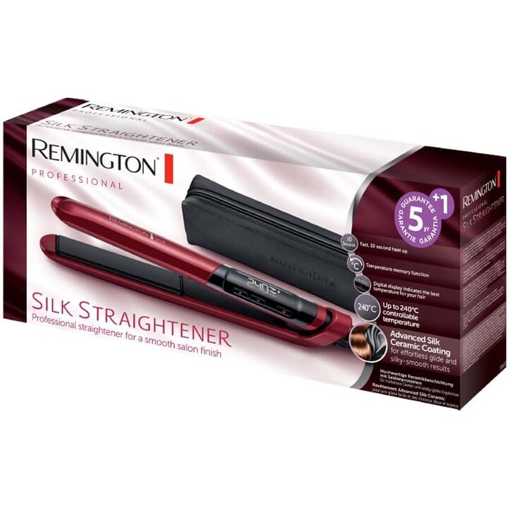 Plancha de Pelo Remington S9600 Silk Revestimiento Cerámica Doble Rojo