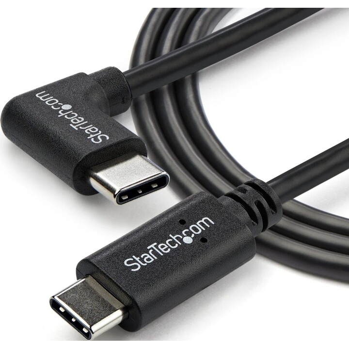 StarTech.com Cavo USB-C da 1 m Angolato a 90°, Cavetto USB Tipo-C per Ricarica e Sincronizzazione PD 60W (3A) USB 2.0