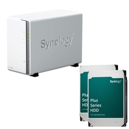 Boîtier serveur NAS Synology DiskStation DS223J à 2 baies + 2 disques durs Synology Plus 3,5" SATA 6 Gbit/s 12 To (24 To)