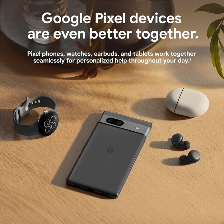Google Pixel 7a 5G, 8GB, 128GB, tela de 6,1 polegadas, Tensor G2, preto carbono