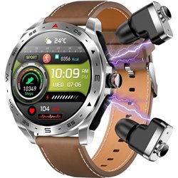 LEMFO T95 Marron avec bracelet en cuir et écouteurs