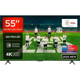 Tcl 55C61Ks Qled Mini Led Tv, 55 Polegadas, 4K HDr Premium, Dolby Vision & Atmos, Onkyo 2.1 Som, Smart Tv Com Google Tv, Game Ma