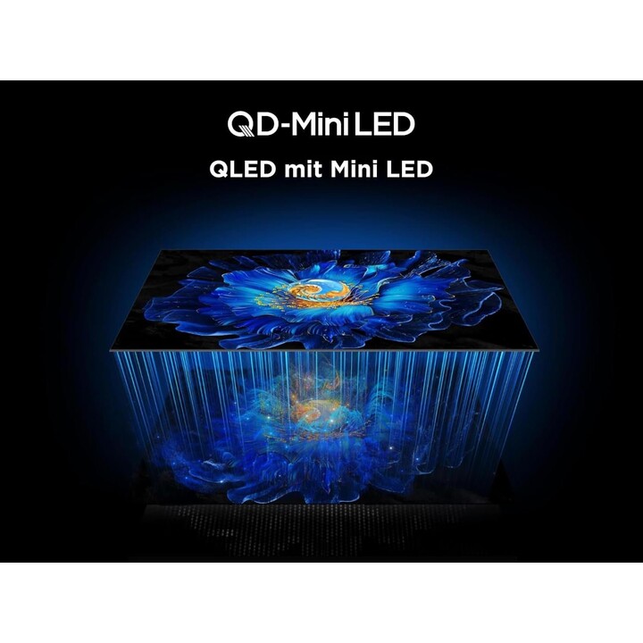 Tcl 55C61Ks Qled Mini-LED-Fernseher, 55 Zoll, 4K HDR Premium, Dolby Vision & Atmos, Onkyo 2.1 Sound, Smart-TV mit Google TV, Gam