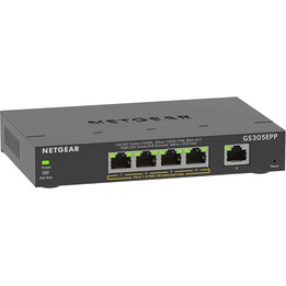 Netgear GS305EPP Gigabit Ethernet L2 / L3 gerenciado (10/100/1000) Power over Ethernet (PoE) preto