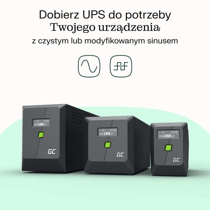 Gruppo di continuità (UPS) Green Cell Line Interactive 0,75 kVA 480 W 4 prese CA