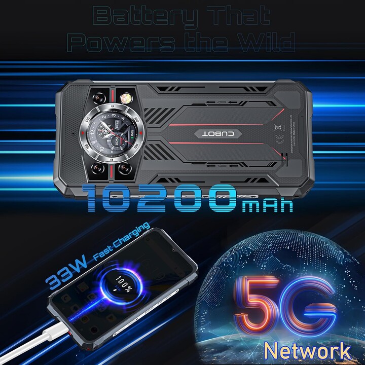 Cubot Kingkong 11 5G, 16GB 256GB, 6.72 IPS LCD FullHD+, Dimensity 7025, 10200mAh, Dual Sim, Black