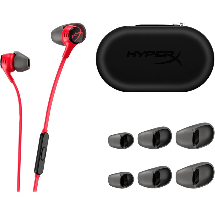 Écouteurs de jeu HyperX Cloud Earbuds II avec micro rouge