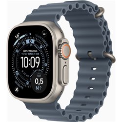 Apple Watch Ultra 3 GPS Cellular Boîtier en titane naturel de 49 mm avec bracelet bleu océan nautique